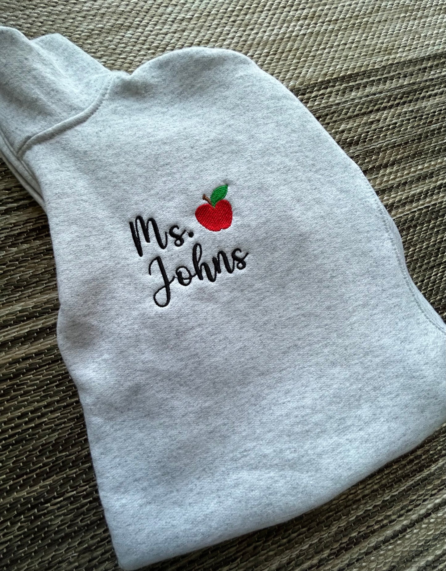 Ash Mini Apple Personalized Teacher Quarter Zip | Medium | Ms. Johns | Blooper