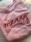 Light Pink Merry Crewneck Sweatshirt | XL | Blooper