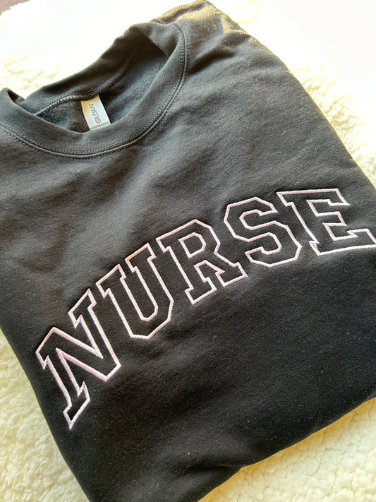 Black NURSE Athletic Block Sweatshirt | 3XL | NURSE | Blooper