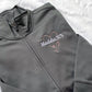 grey full zip with heart shaped embroidered design 