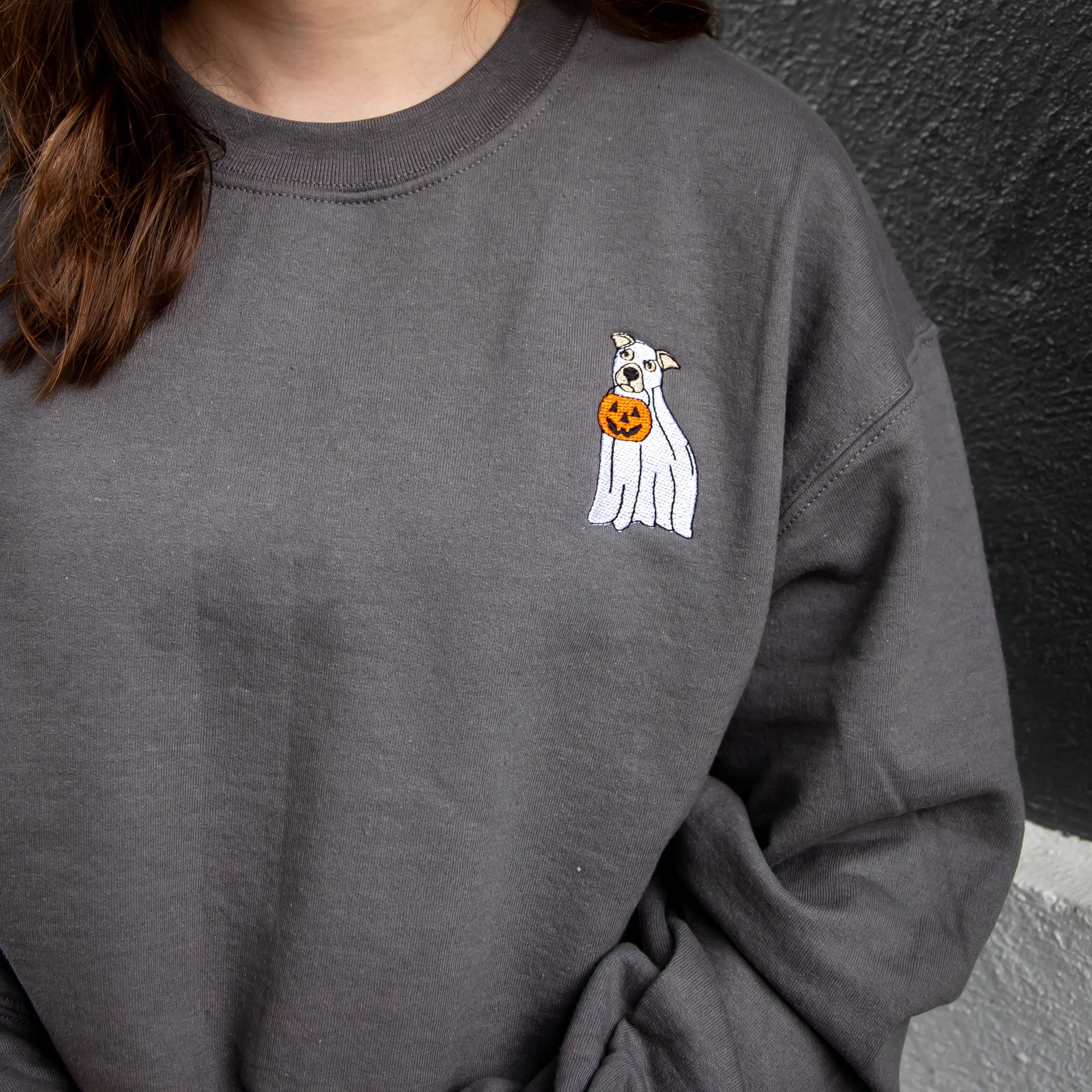 Top-selling Item] Embroidered Cute Ghost Dog Sweatshirt, Spooky