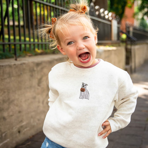 Embroidered Ghost Dog Youth and Toddler Sweatshirt