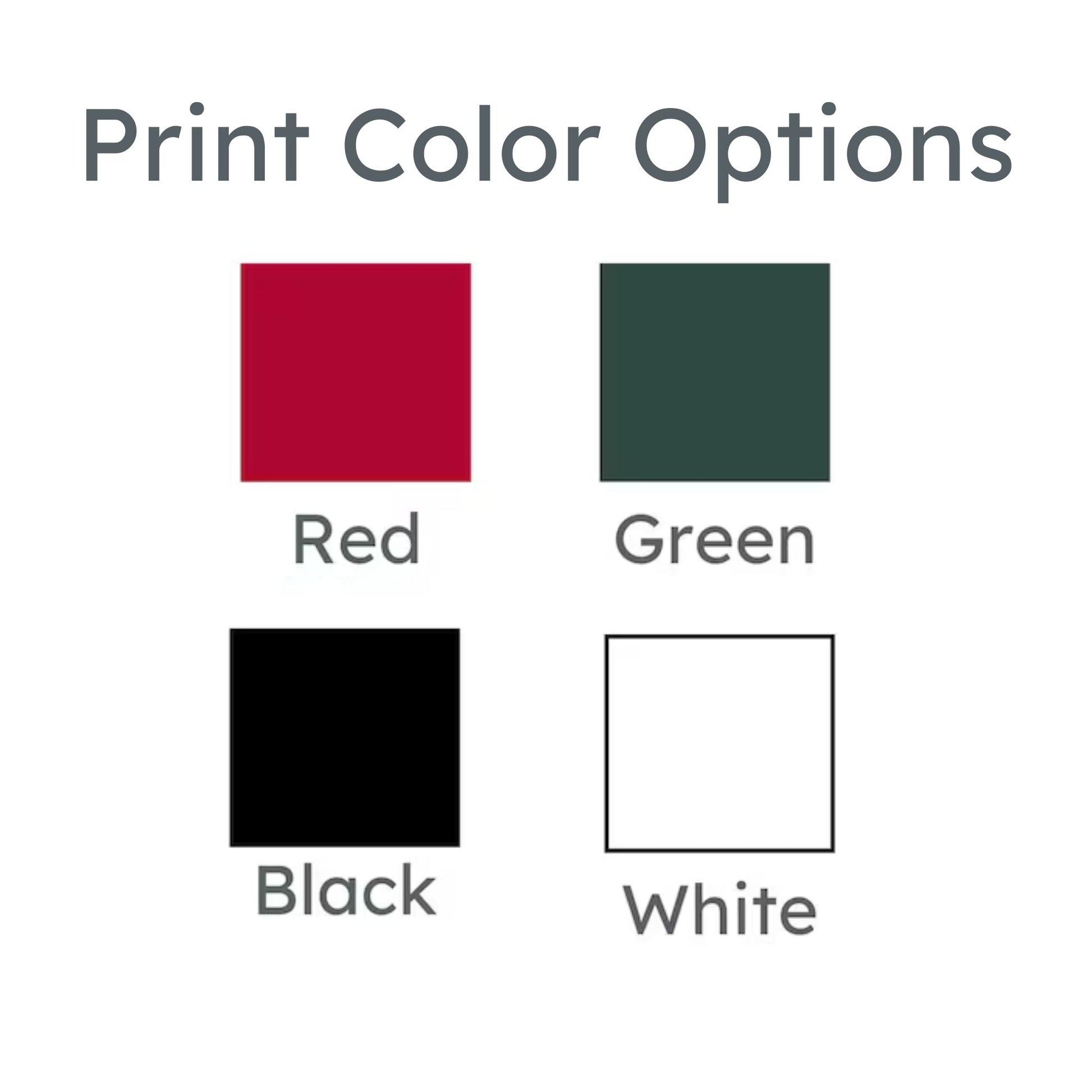 Ink color options: red, green, black, white