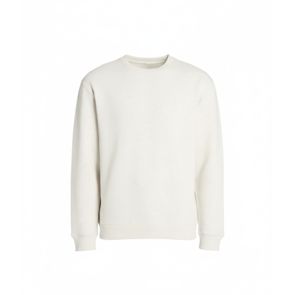 heather oatmeal knit fleece sweatshirt