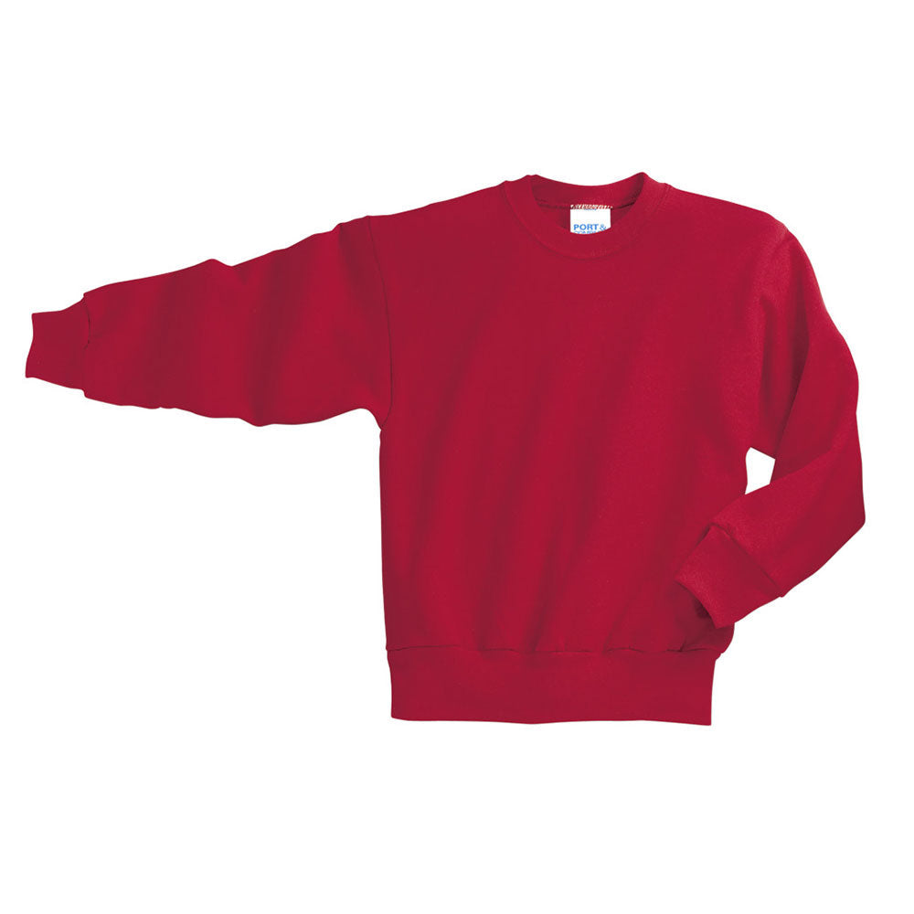 red youth crewneck sweatshirt