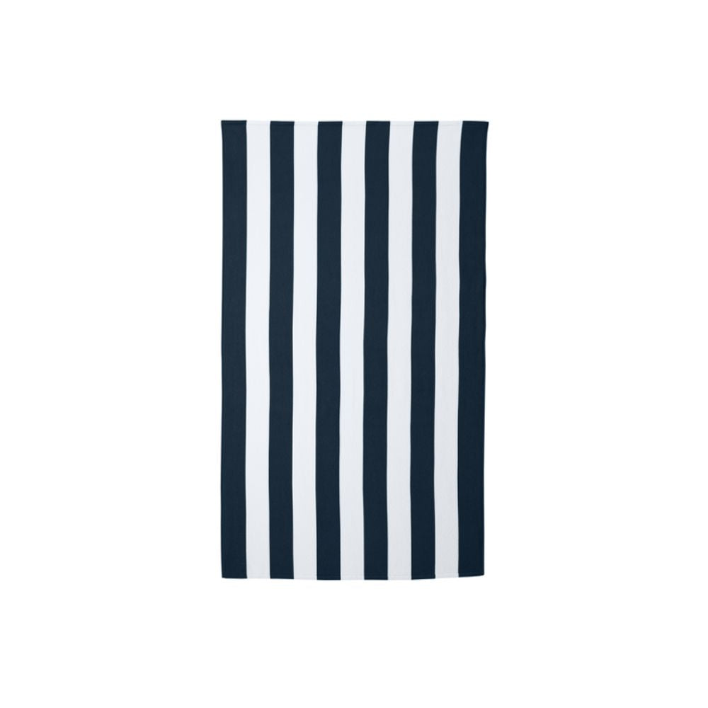 navy striped cabana beach towel