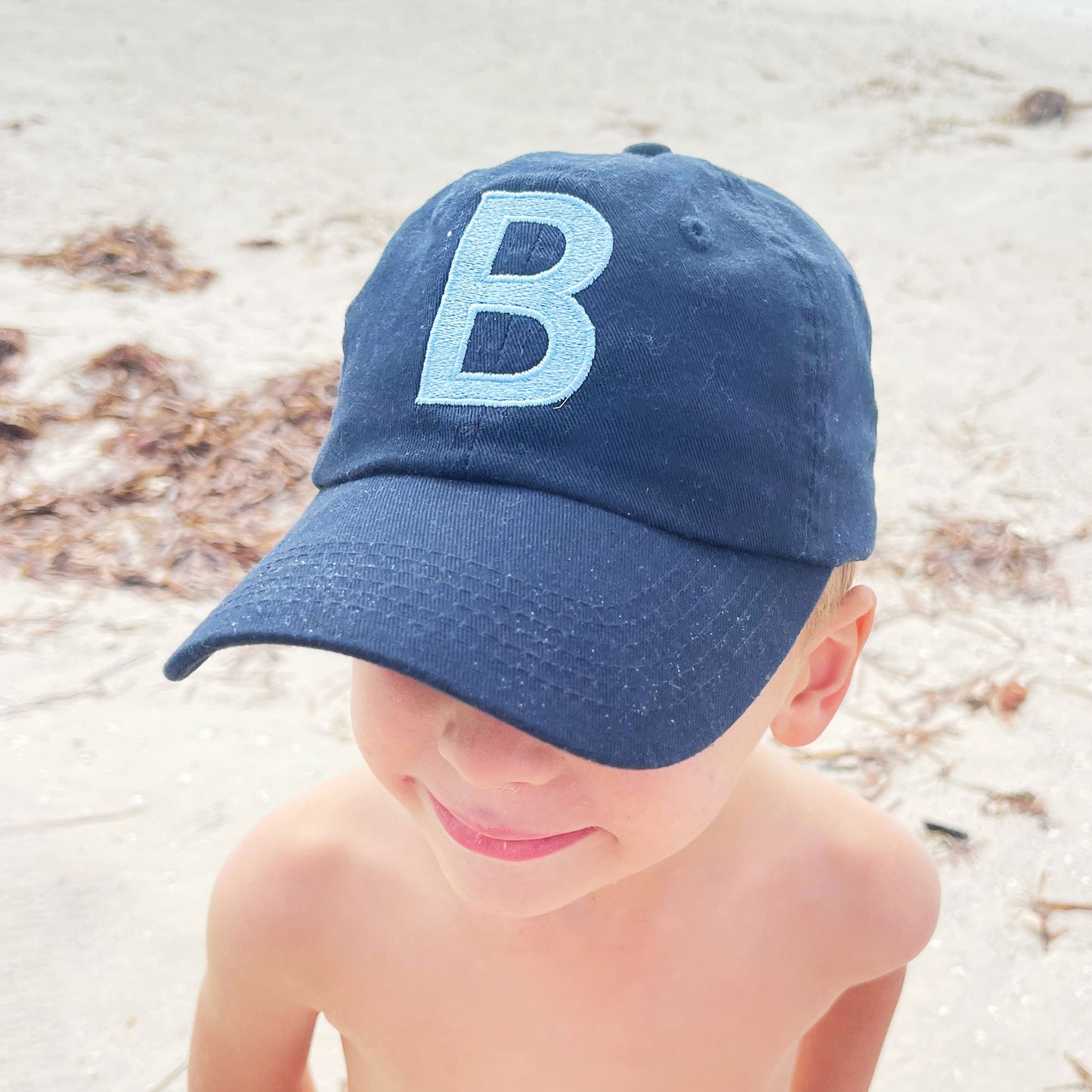 Embroidered Single Outlined Initial Youth Bellamy Baseball Cap