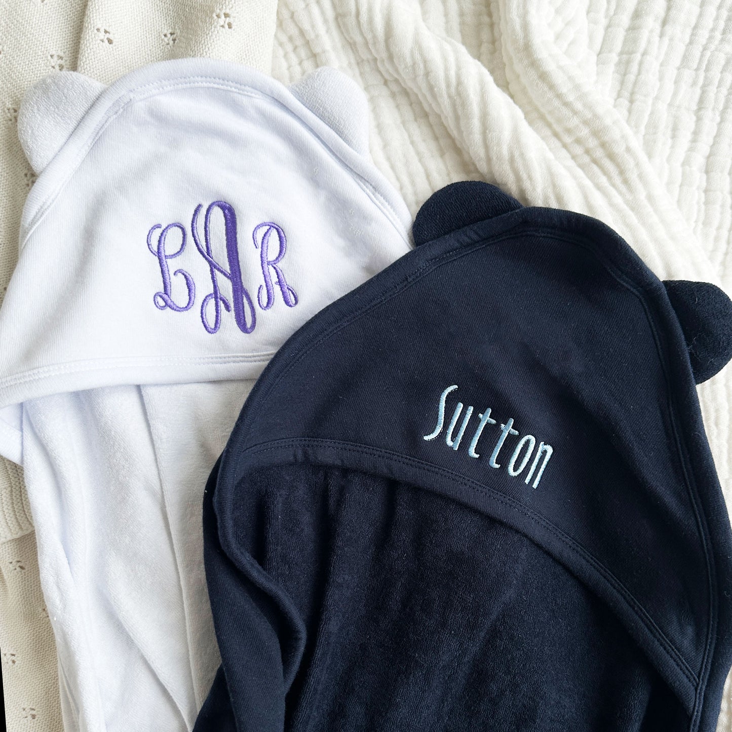 Monogrammed Hooded Baby Towel With Ears