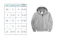 youth full zip size chart