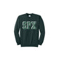 Dark green sweatshirt with 'SPX' printed on a white background