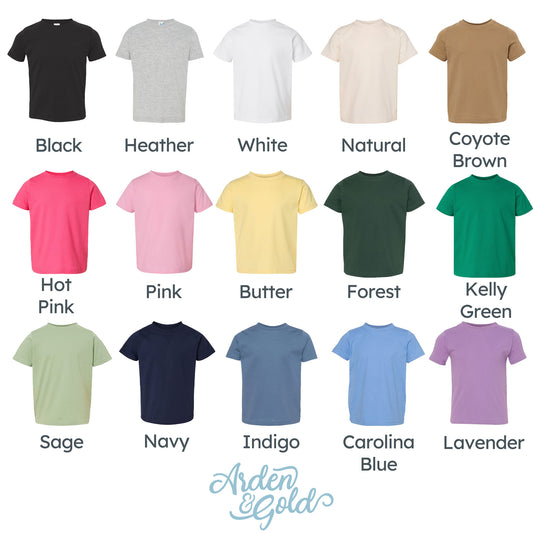 t-shirt color sheet