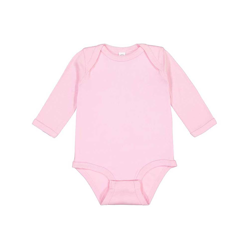 pink long sleeve infant bodysuit 