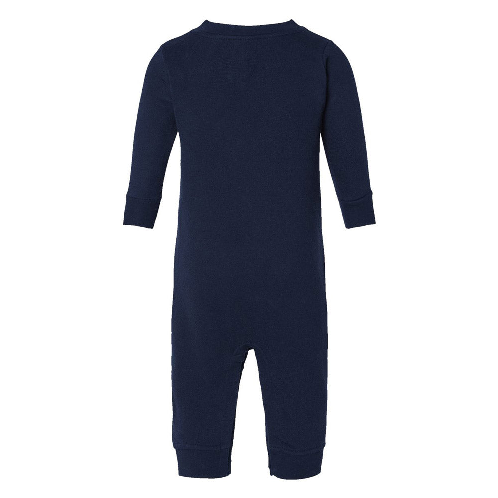 navy  infant fleece romper