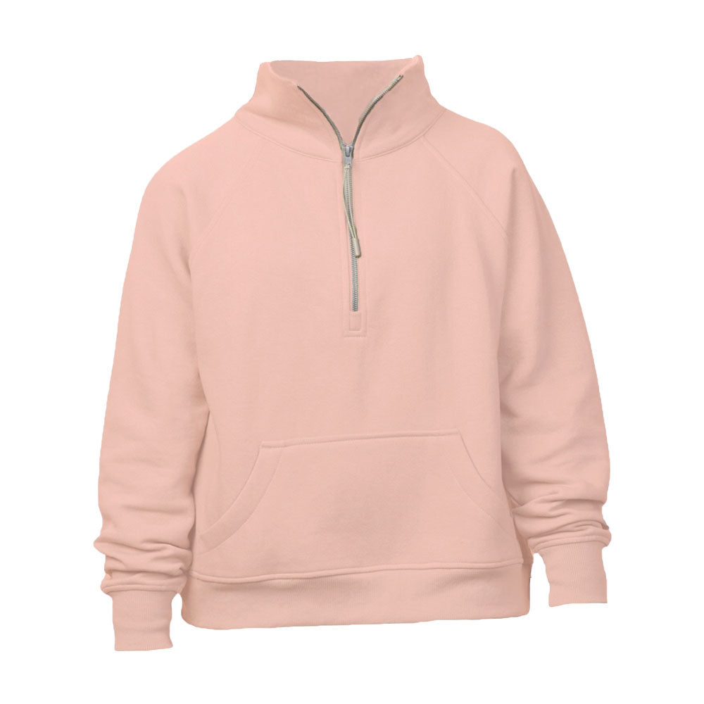 silver pink boxy quarter zip