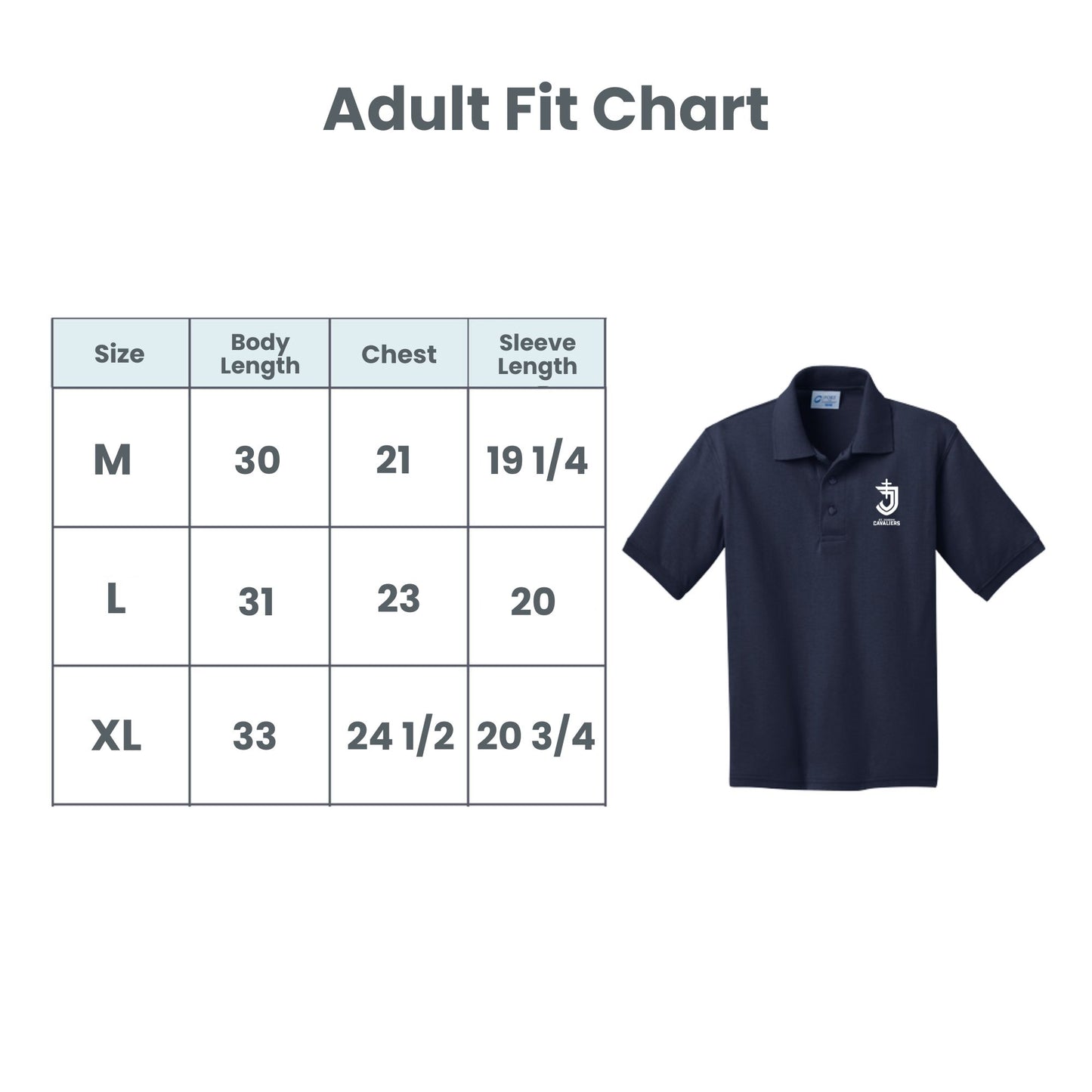 St. Joseph School Cavaliers Embroidered Polo | Adult and Youth Fit | SJSE00 SJS | UNIFORM APPROVED