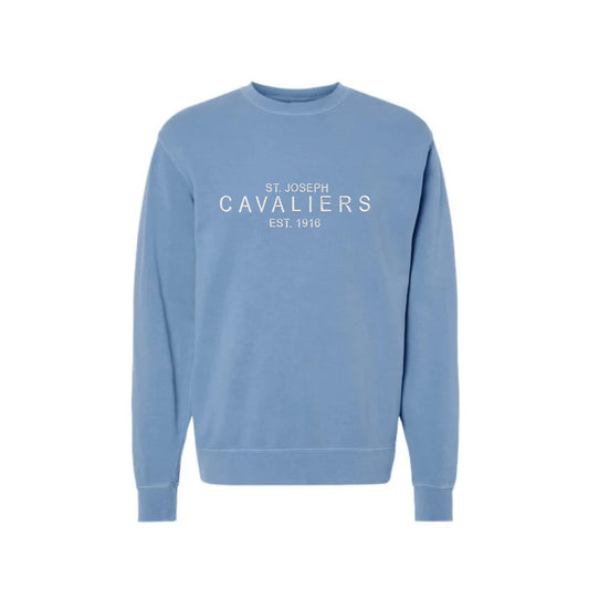 St. Joseph Cavaliers Adult Midweight Pigment-Dyed Crewneck Sweatshirt | SJSEA