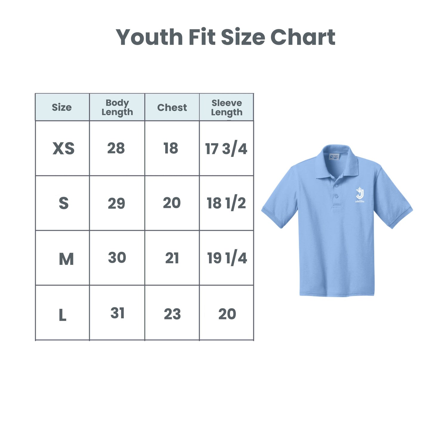 St. Joseph School Cavaliers Embroidered Polo | Adult and Youth Fit | SJSE00 SJS | UNIFORM APPROVED