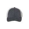 black pigment-dyed mesh back trucker hat