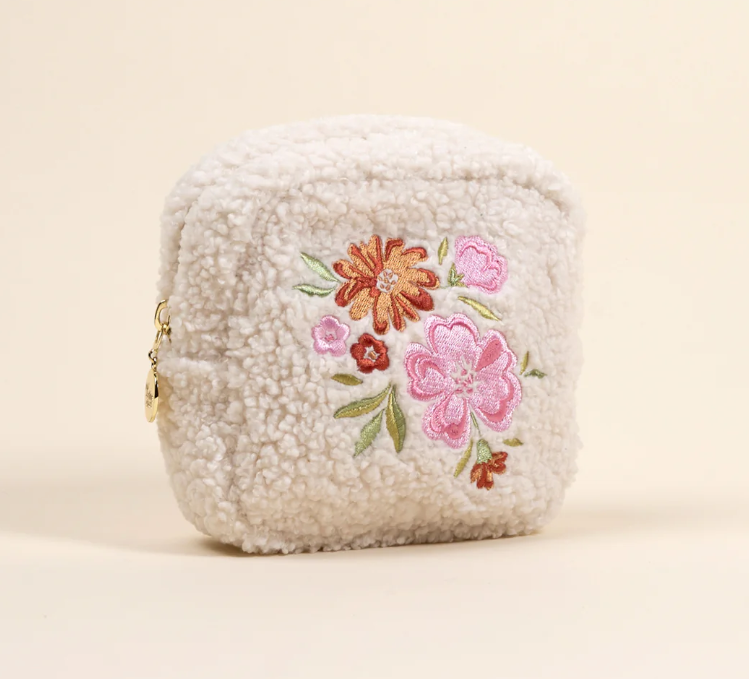 Floral Sherpa Pouch