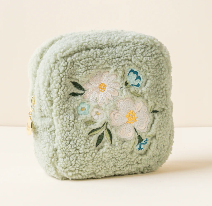 Floral Sherpa Pouch