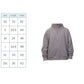 ladies boxy quarter zip size chart