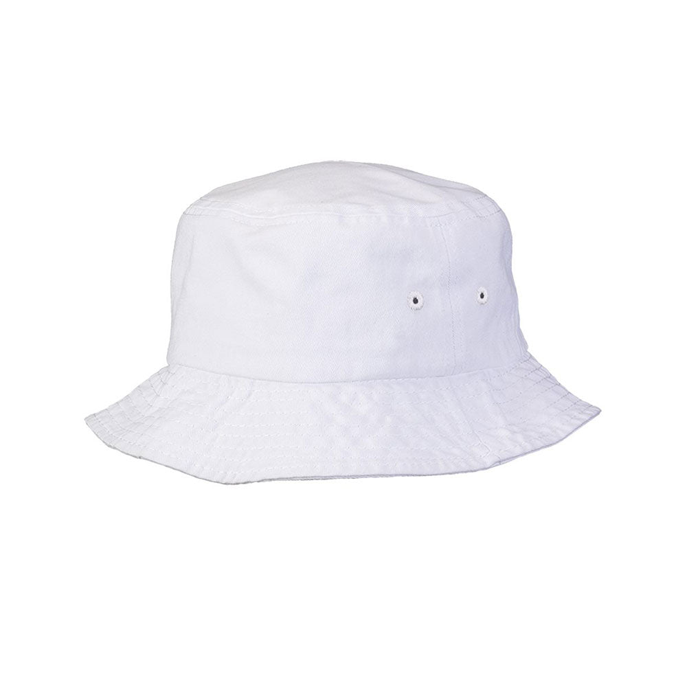 white  bucket hat