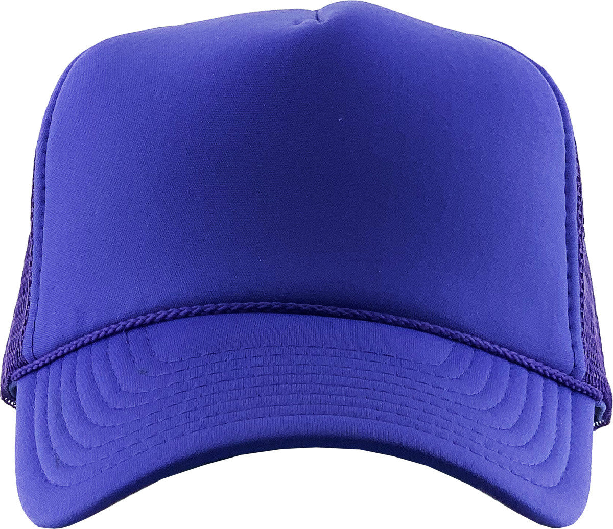 purple trucker hat