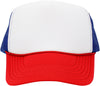 red, white and blue trucker hat