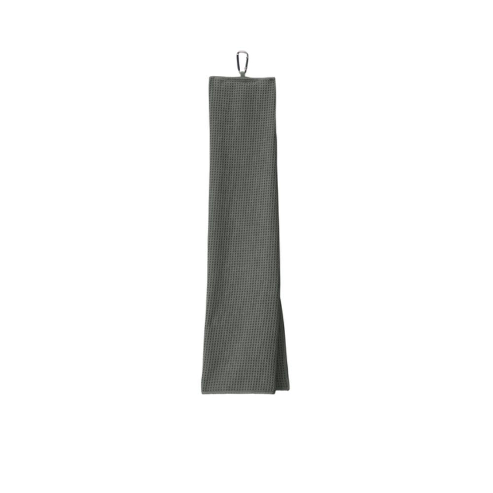 deep smoke tri-fold waffle microfiber towel