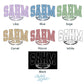 SAHM club design color sheet, featuring lilac, blue, sage, camel, mauve, white, and black
