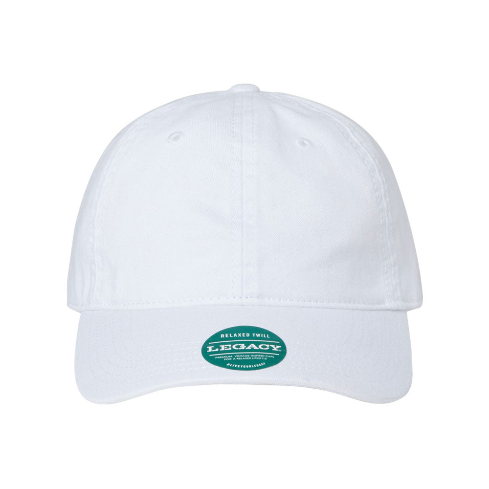 white legacy baseball hat