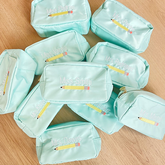 Personalized Embroidered Pencil Pouch and Name