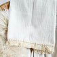 Embroidered Newborn Muslin Blanket with Decorative Trim