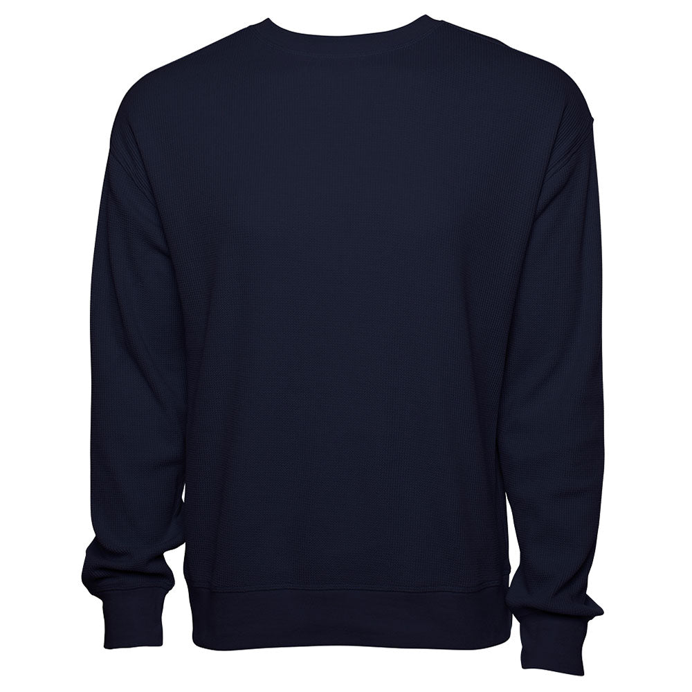 Waffle-Knit Crewneck Sweatshirt