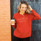 Pumpkin Spice Drop Shoulder Sweatshirt