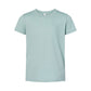 heather dusty blue bella and canvas youth tee