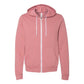 mauve bella and canvas full zip hooded jacket 
