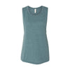 heather deep teal  bella and canvas muscle tank top