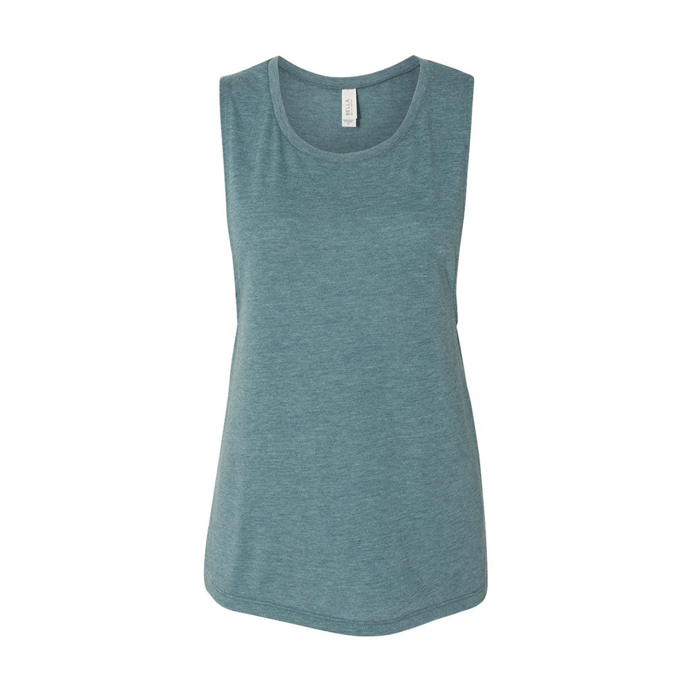 heather deep teal  bella and canvas muscle tank top