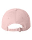 back of a pink baseball cap showing the adjustable strap