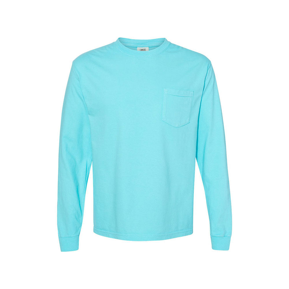 lagoon comfort colors long sleeve pocket tee