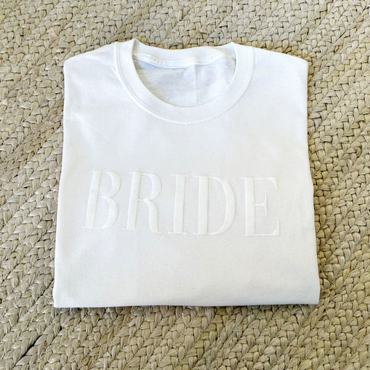 Custom BRIDE T-Shirt with Embossed Puffy Print Design