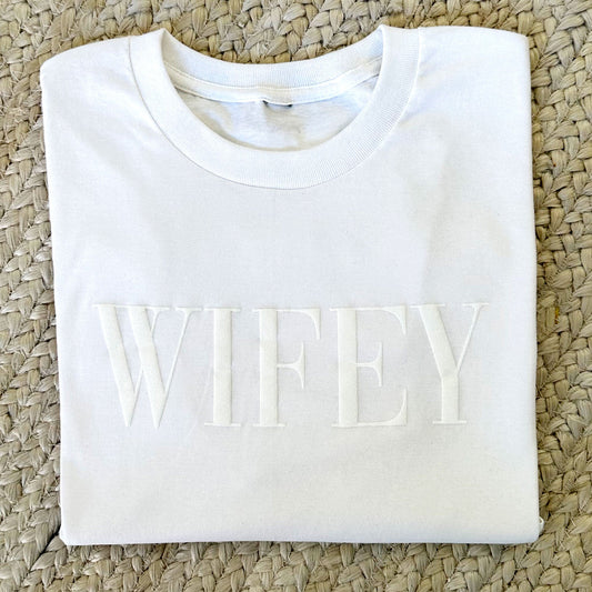 WIFEY T-Shirt with Embossed Puffy Print Design