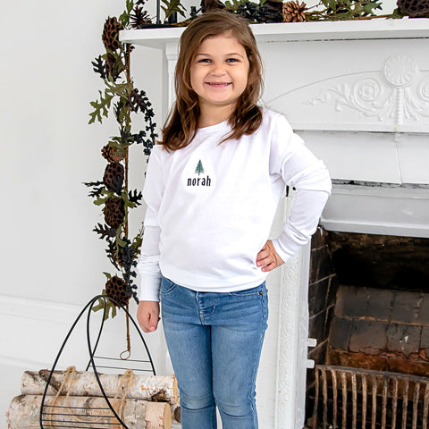 Youth Mini Tree Bella and Canvas Long Sleeved Top