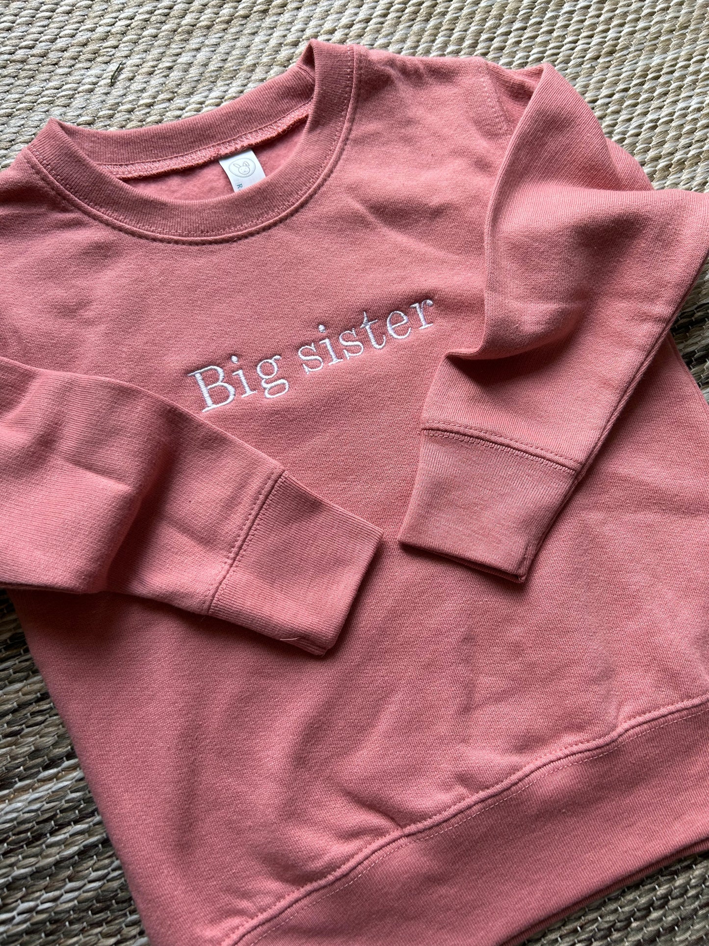 Mauve Minimal Sibling Sweatshirt | 2T | Big sister | Blooper