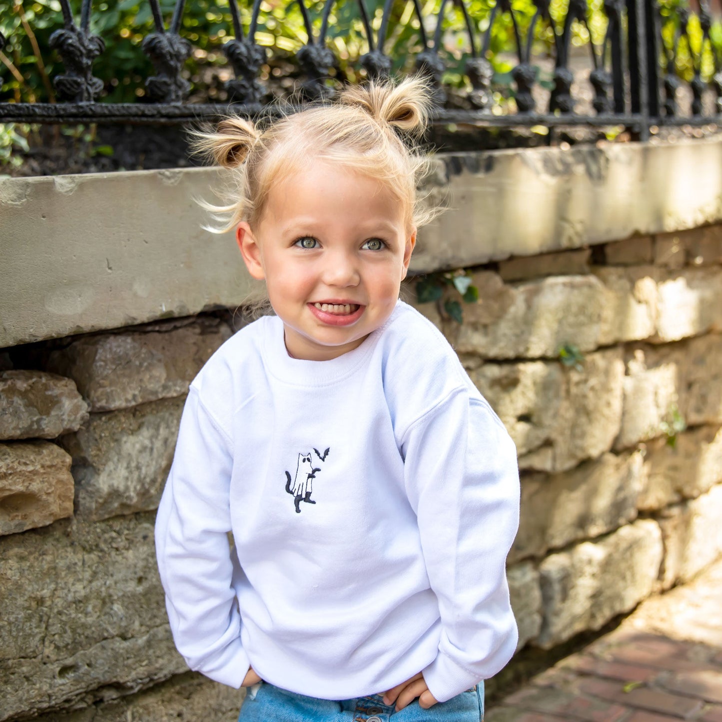 Ghost Cat Toddler Crewneck