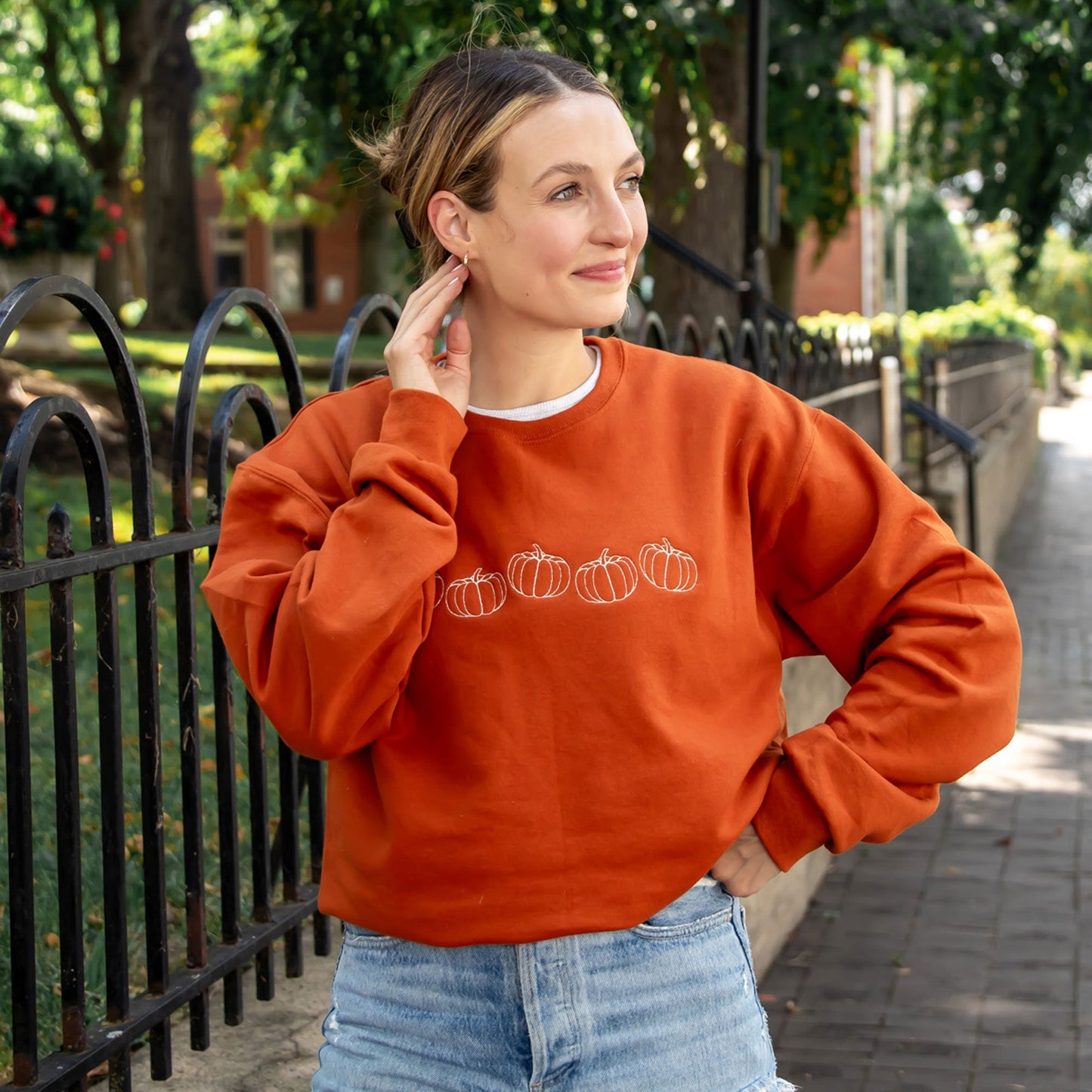 Pumpkin Stitch Gemma Crewneck Sweatshirt