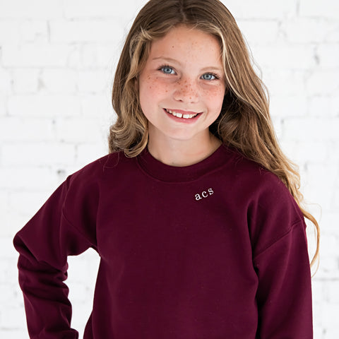 Youth Mini Neckline Monogram Sweatshirt