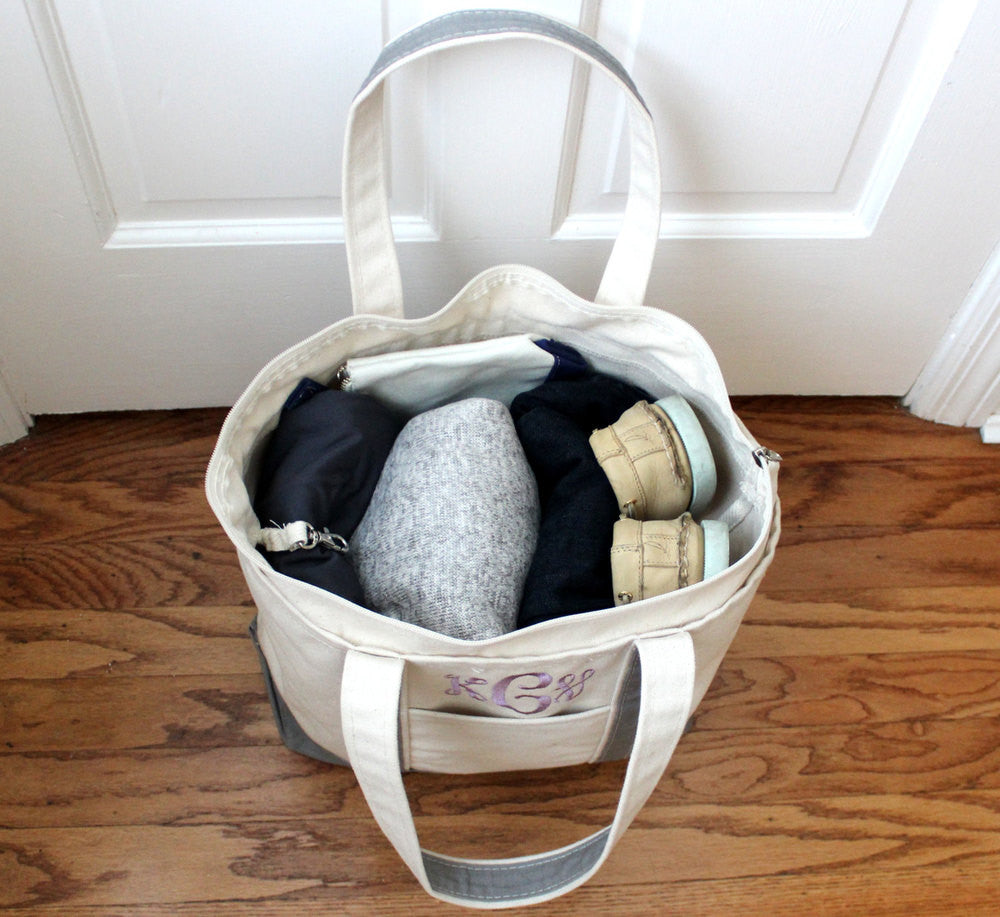 interior photo of a medium canvas tote bag
