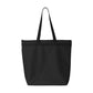 black zippered tote